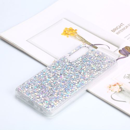 Coque en TPU paillettes paillettes brillantes hybride brillant argent pour votre Huawei P30