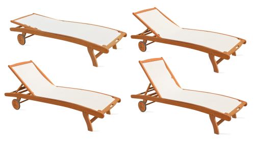Bain De Soleil En Bois Et Textilene Beige Mobilier De Jardin Achat Prix Fnac