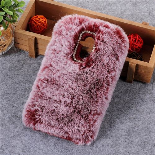 Coque en TPU fourrure douce enduite rouge pour votre Huawei Mate 20 Lite