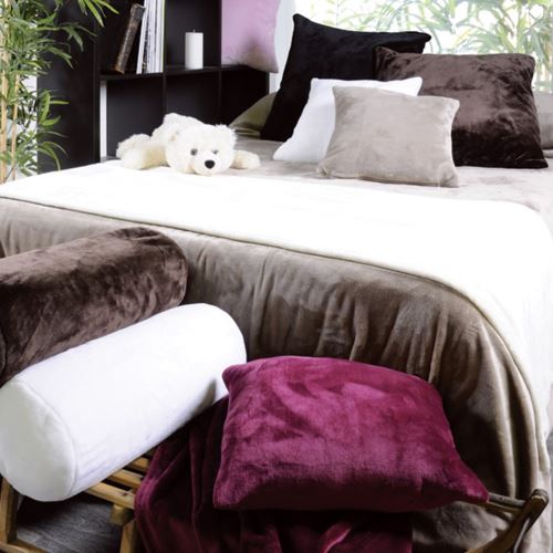 Couverture polaire toute douce Beige 180 x 220 cm