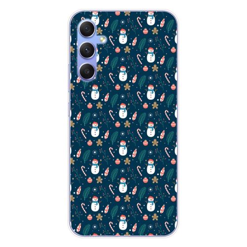 Coque en silicone imprimée compatible Samsung Galaxy A34 5G NO Bonhomme de neige