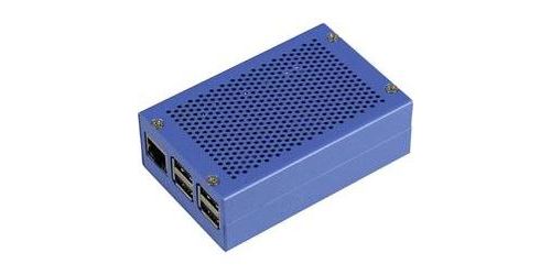 Boîtier Raspberry Pi® Joy-it RPI-Case-ALU-BLUE bleu 1 pc(s)