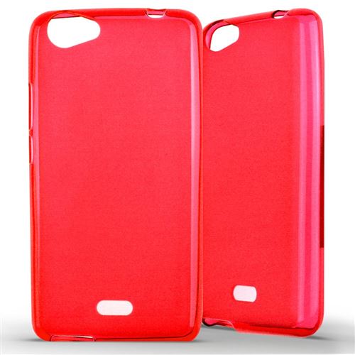 Coque pour Wiko Rainbow Jam Silicone Gel givré - Rouge Translucide