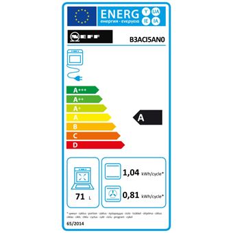 Neff N 50 B3ACI5AN0 - Four - intégrable - niche - largeur : 56 cm - profondeur : 55 cm - hauteur : 58.5 cm - avec système auto-nettoyant - classe A - acier inoxydable