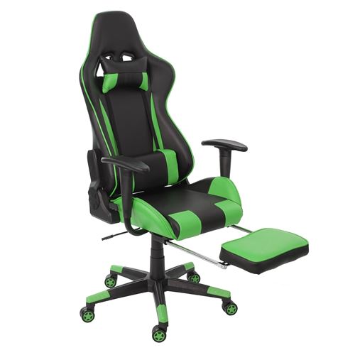 Chaise de bureau MENDLER HWC-D25 XXL, capacité 150kg, similicuir noir/vert
