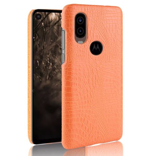 Etui en PU crocodile dur orange pour votre Motorola P40