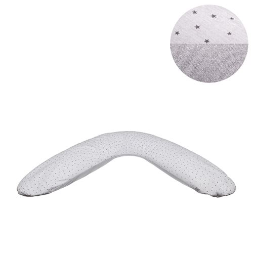 Coussin d'allaitement motif étoile stela gris 16 x 118 x 80 cm