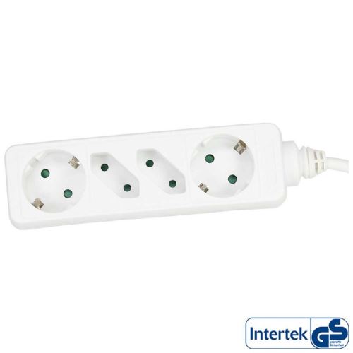 Bloc d'alimentation InLine® 4 ports 2x Type F allemand + 2x Euro avec sécurité enfants noir 5m
