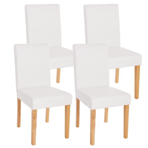 Mendler Blanc Lot De 4 Chaise En Bois Non Pliable Interieur H. 90 Cm - Image 3