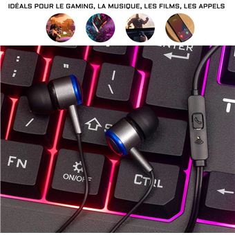 The G-Lab COMBO HELIUM - Ensemble de clavier, souris, casque et tapis de souris - rétro-éclairé - USB - AZERTY - Français