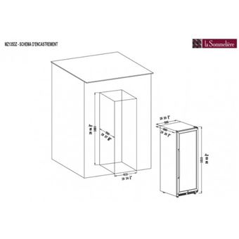 La Sommelière Prestige MZ135DZ - Cave à vin - pose libre - largeur : 59.5 cm - profondeur : 68 cm - hauteur : 162.5 cm - 387 litres - classe G - noir/inox