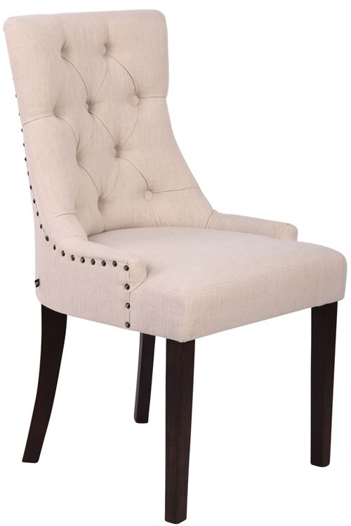 Chaise de salle à manger ABERDEEN tissu , Crème/Antique