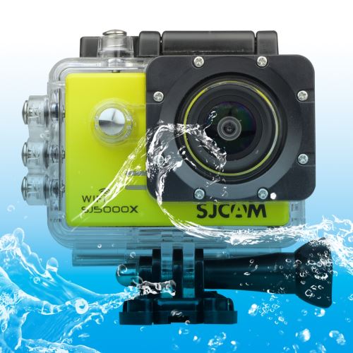 Caméra sport SJCAM SJ5000X WiFi Ultra HD 2K caméra vidéo 2.0 pouces LCD avec étui étanche, grand angle 170 degrés, 30m étanche (jaune)