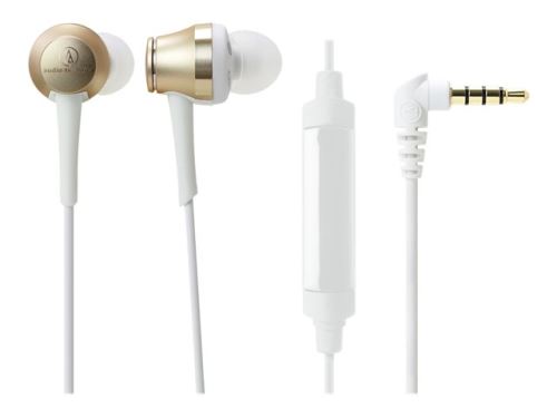 Audio-Technica ATH-CKR70iSCG - In-ear hoofdtelefoons met micro - inwendig - met bekabeling - 3,5 mm-stekker - champagnegoud
