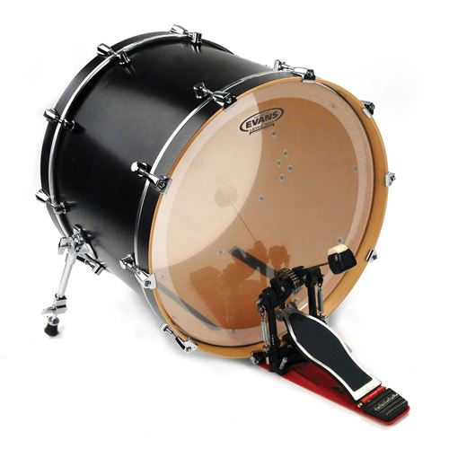 Peau de grosse caisse evans eq3 24 transparente percussions