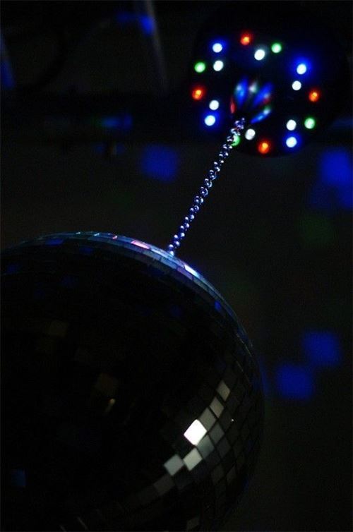 Moteur de boule à facettes LED alimenté par batterie FXLAB - 18 LED  lumineuses - Léger et résistant