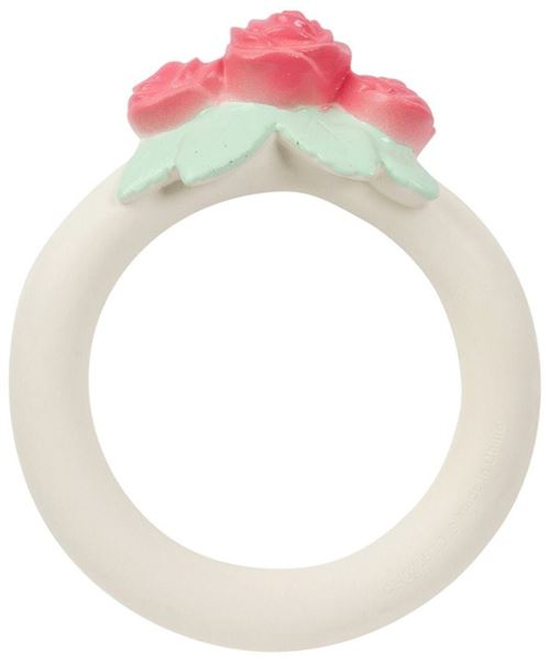 A Little Lovely Company anneau de dentition Roses filles 11 cm caoutchouc blanc