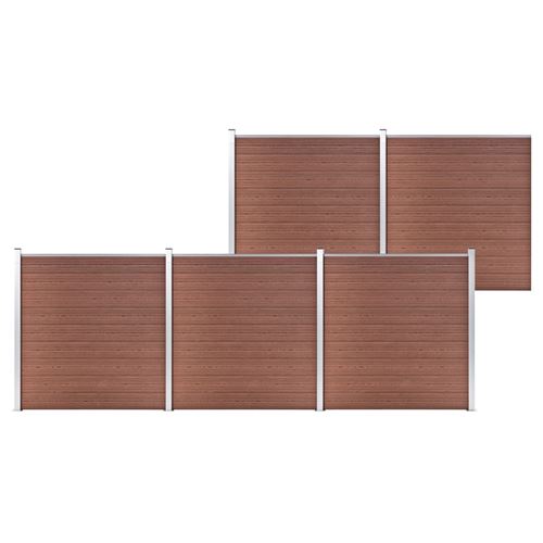 Cl&ocirc;ture de jardin WPC 872x186 cm Marron vidaXL - Marron