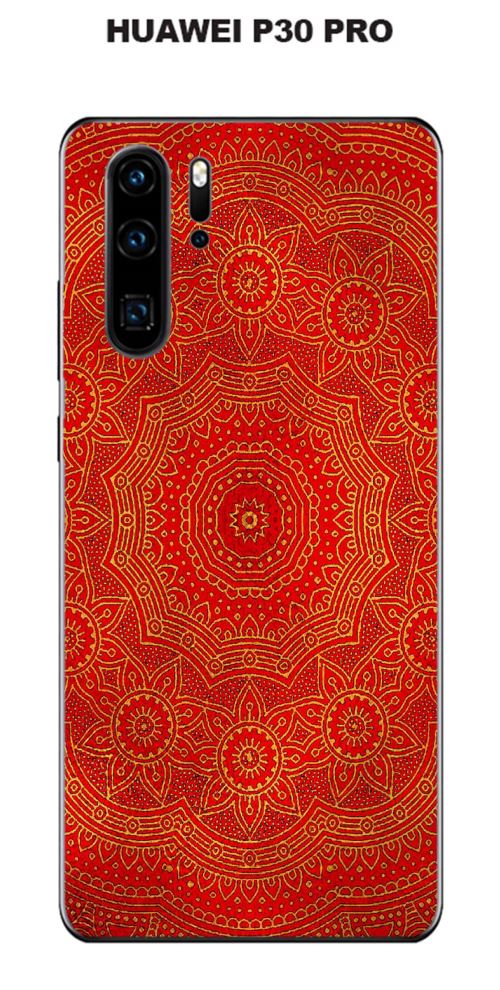 Coque Huawei P30 PRO design Mandala rosace Rouge & Jaune