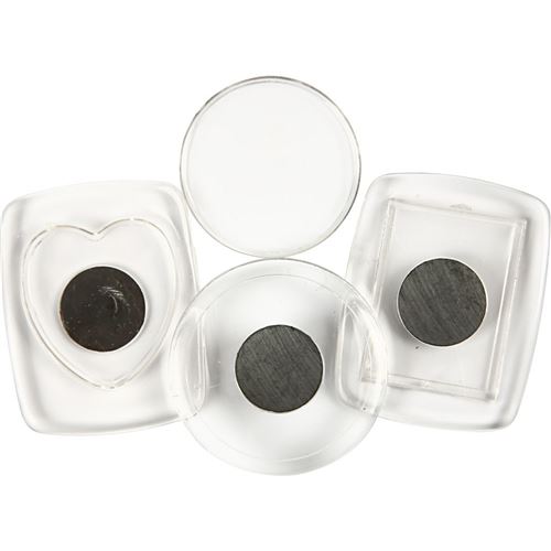 Creotime aimants pour réfrigérateur 25 - 45 mm ronds 3 pièces transparents