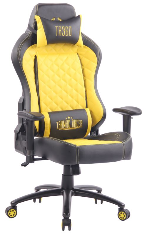 Fauteuil de Bureau / Chaise Gaming Rapid en Similicuir - Couleur Noir/Jaune