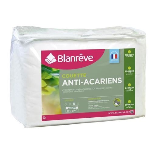 BLANREVE Couette chaude Percale - Anti-acariens - 350g/m2 - 140x200cm