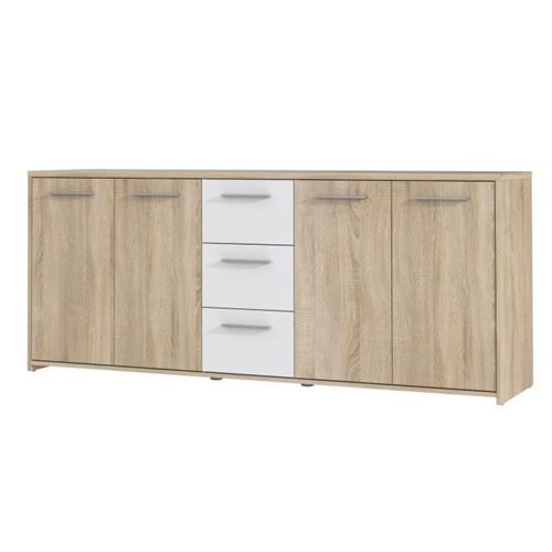 Finlandek Buffet Bas Pilvi Contemporain Decor Chene Sonoma Et Blanc Mat - L 179 Cm