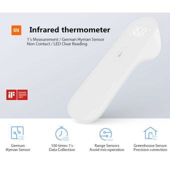 Xiaomi Mi Home iHealth Thermomètre électronique sans contact LED Numérique  blanc