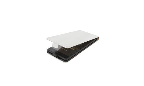Coque rigide Blanc avec rabat Open Flip + 3 Films HUAWEI ASCEND P8