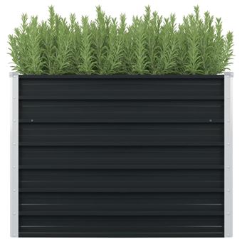 Jardinière surélevée Anthracite 100x100x77 cm Acier galvanisé - 1