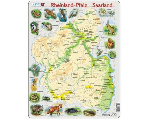 Puzzle 66 Pièces : Puzzle Cadre - Reinland-Pfalz/ Saarland (en Allemand), Larsen