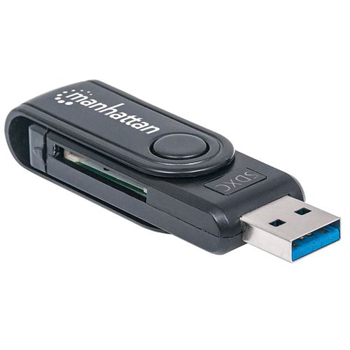 Manhattan Mini Multi-Card Reader/Writer USB 3.0 externer Card Reader/Writer 24-in-1 Lecteur de carte mémoire externe USB 3.2 (1è gén.) (USB 3.0), SD, MMC