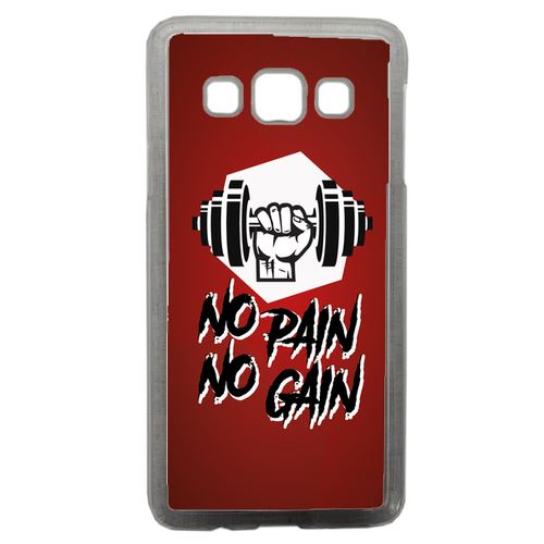 Coque No Pain No Gain Fond Bordeaux Compatible Samsung Galaxy A3 Transparent