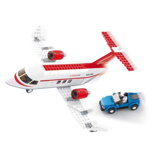 Jeu de construction brique emboitable compatible lego sluban aviation jet privé m38 b0365 figurines articulés