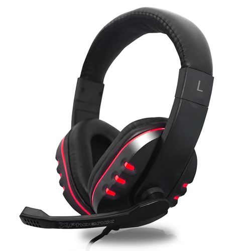 Casque avec Microfon Phoenix Hydra Gaming Jack / Contrôleur de Volume et Muet sur Câble / Câble Torsadé / Led Rouge / Noir Et Rouge