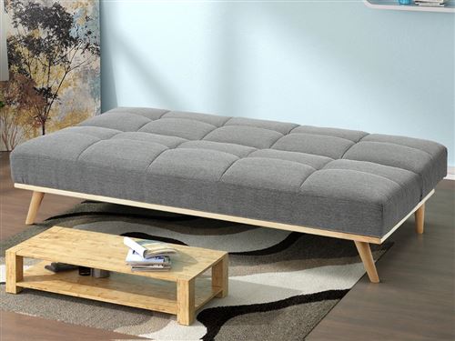 Canapé Clic Clac En Tissu Orneta Gris Achat Prix Fnac
