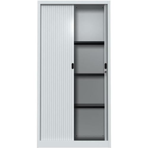 14 19 Sur Pierre Henry Armoire De Bureau Joker Style Industriel Metal Gris Clair L 90 X H 180 Cm Achat Prix Fnac
