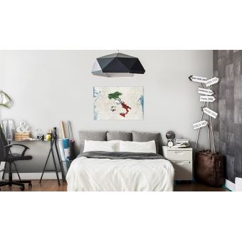 90x60 Tableau Cartes Du Monde Style Map Italy Achat Prix Fnac