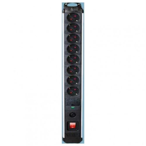 Multiprise 8 Prises avec Interrupteur Silver Electronics 3680W Noir