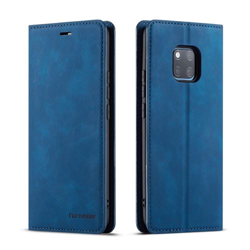 Etui en PU auto-absorbé bleu pour votre Huawei Mate 20 Pro