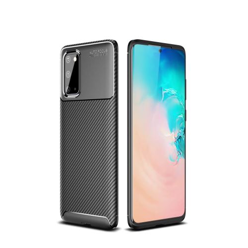 Coque brossée noire pour Samsung Galaxy S20 NEW Carbon Fiber Antichoc