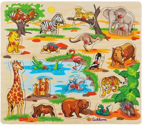 Puzzle en bois animaux sauvages - 21 pieces
