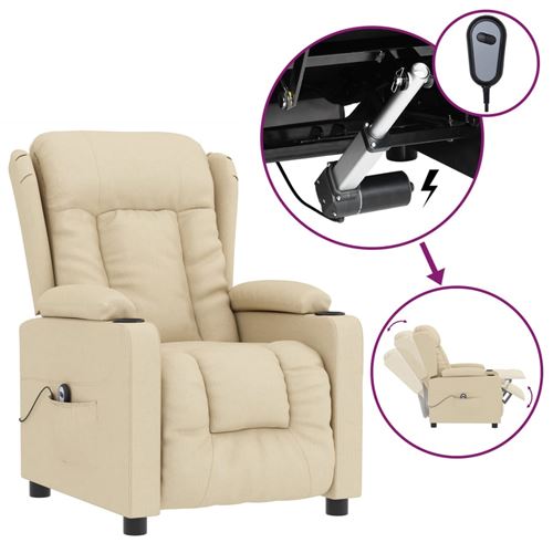 Non Communiqué Crème Vidaxl Fauteuil Inclinable Électrique Tissu