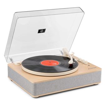 VIFLYKOO Platine Vinyle Bluetooth 5.4 Avec Haut-Parleurs Stéréo - Tourne-Disque Rétro 3 Vitesses USB RCA AUX - Brun