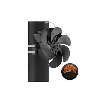Ventilateur poele bois 6 lames avec thermometre - Accessoires