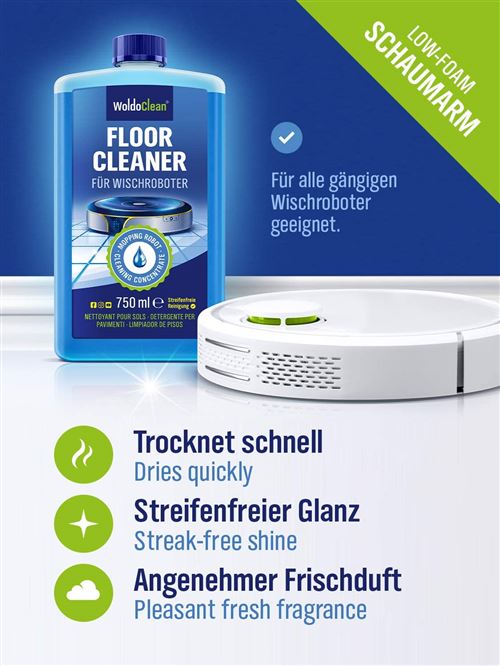 WoldoClean Produits de nettoyage pour robot laveur de sol 750ml compatible  avec tous les robots laveurs de sol - Comparer avec