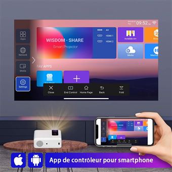 Vidéoprojecteur LED Full HD 4K Wifi Bluetooth® Android® 9.0