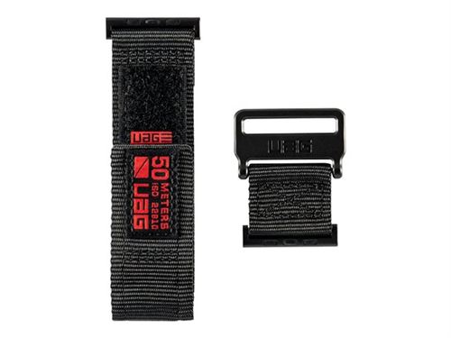 UAG Apple Watch Band 45mm/44mm/42mm, Series 7/6/5/4/3/2/1/SE - Active Black - Horlogebandje voor smart watch - 152 - 210 mm - zwart - voor Apple Watch (42 mm, 44 mm)