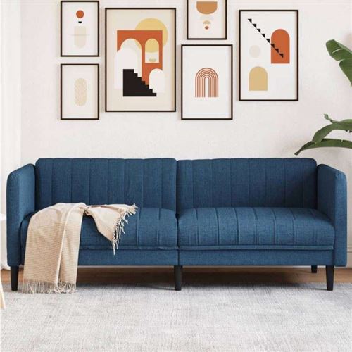 Non Communiqué Bleu Vidaxl Canapé À 3 Places Tissu