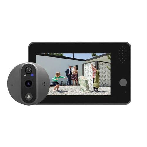 Sonnette intelligente connecté WiFi écran 1080P, Vision nocturne HD, Vision bidirectionnelle, caméra de sécurité pour la maison HDME + Micro SD 64go